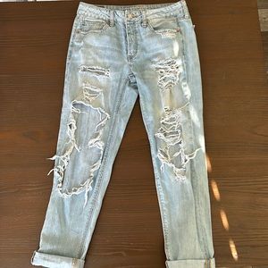 American Eagle distressed Tomgirl jeans, size 2